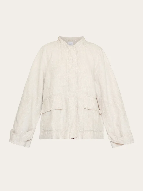 Linen bomber jacket - GOTS/Vegan - Light feather gray Sleek Women's 