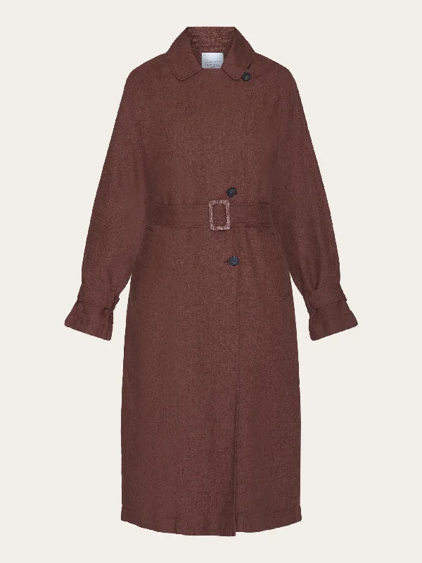 Linen trenchcoat - GOTS/Vegan - Tiramisu garde