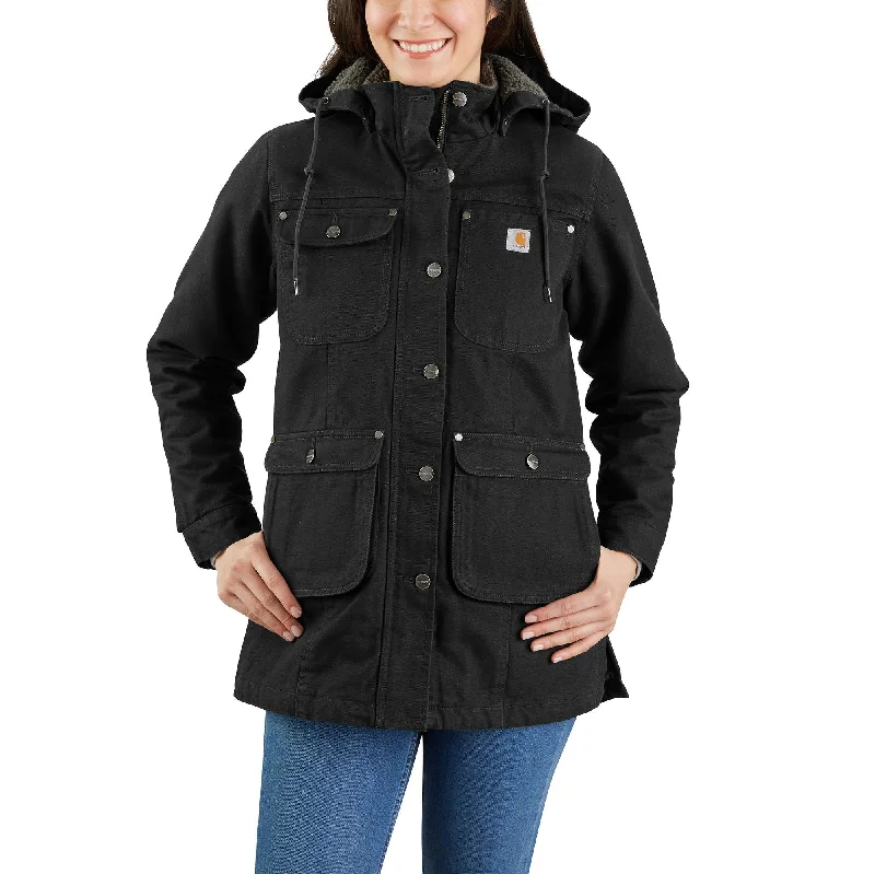 Loose Fit Washed Duck Coat Athletic Women's High - 