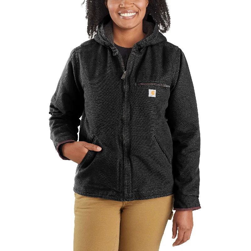 Loose Fit Washed Duck Sherpa Lined Jacket Bohemian Women's Free