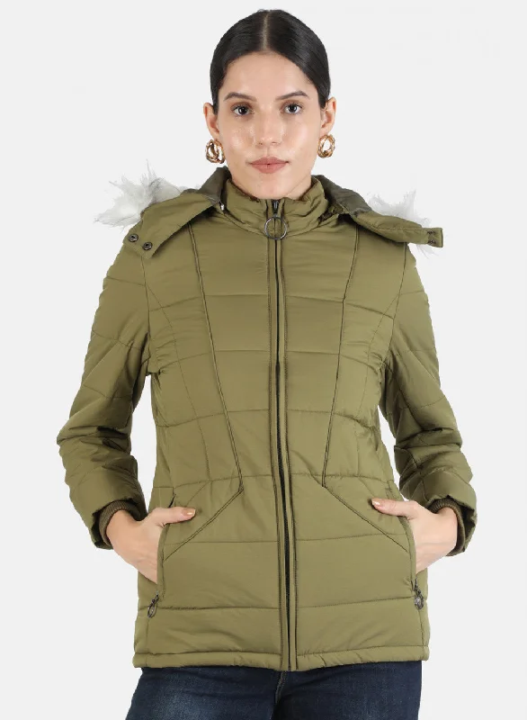 Women Green Solid Jacket Refined Women's Classic 