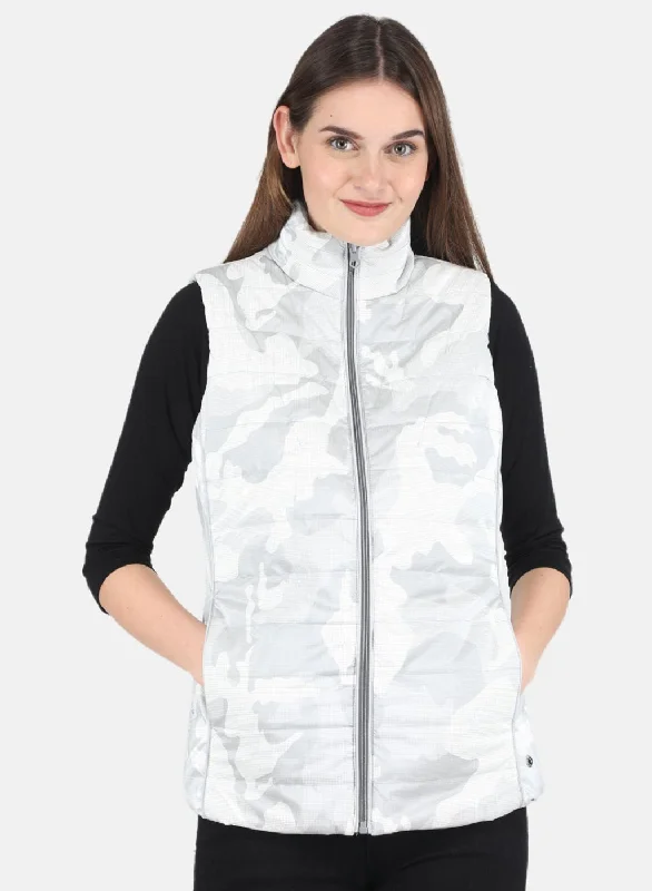Women Grey Self Design Jacket Polished Women's Silk