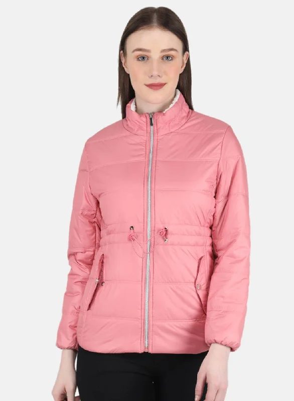 Women Pink Puffer Jacket Modern Women's 
