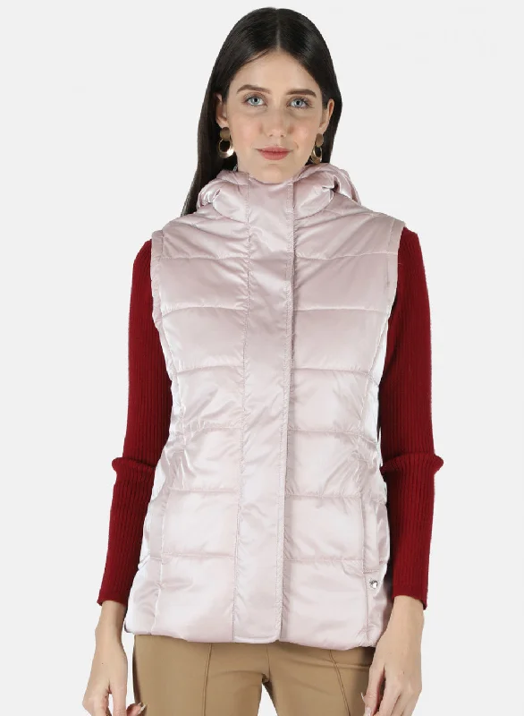 Women Pink Solid Jacket Disco