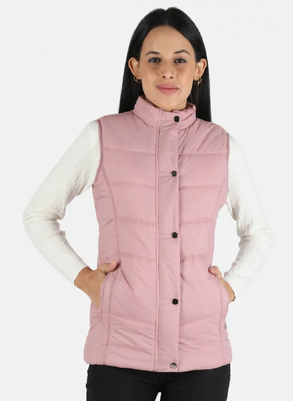 Women Pink Solid Jacket Contemporary 