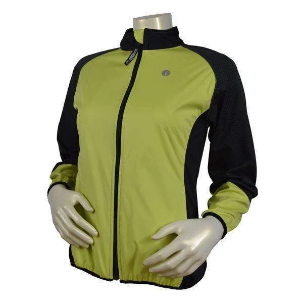 FINAL SALE: Mystic Reflective Softshell Women's Jacket in Honeydew/Black Streetwear Style for FINAL SALE: Mystic Reflective Softshell Women's Jacket in Honeydew/Black Streetwear Style for