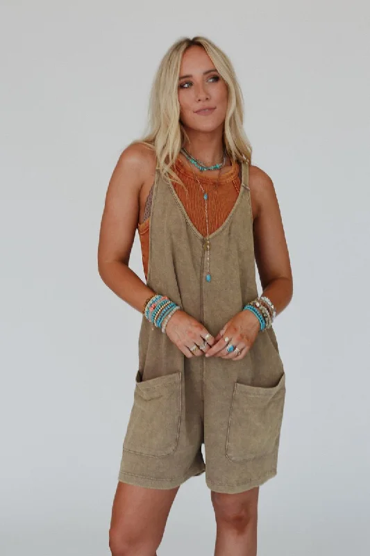 Nomad Nights Slouchy Romper - Mocha Dynamic Women's High - energy