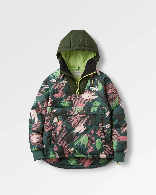 Ocean Recycled Insulated 1/2 Zip Jacket - Abstract Mountain Fir Tree Sustainable Organic