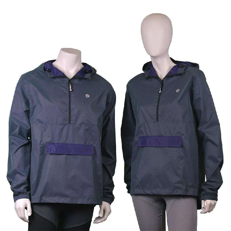 Reflective Unisex Half-Zip Anorak in Green/Purple Shimmer Artistic Women's Hand - painted Reflective Unisex Half-Zip Anorak in Green/Purple Shimmer Artistic Women's Hand - painted