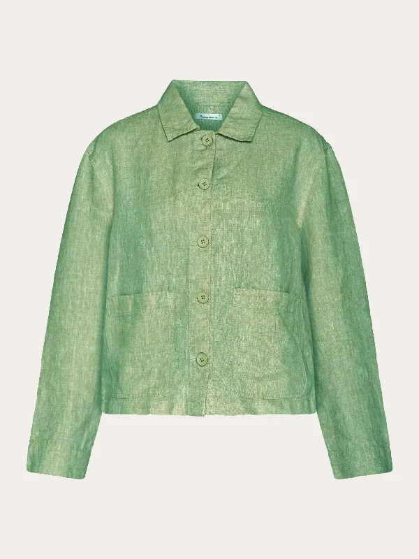 Regular linen overshirt - GOTS/Vegan - Shale Green Disco