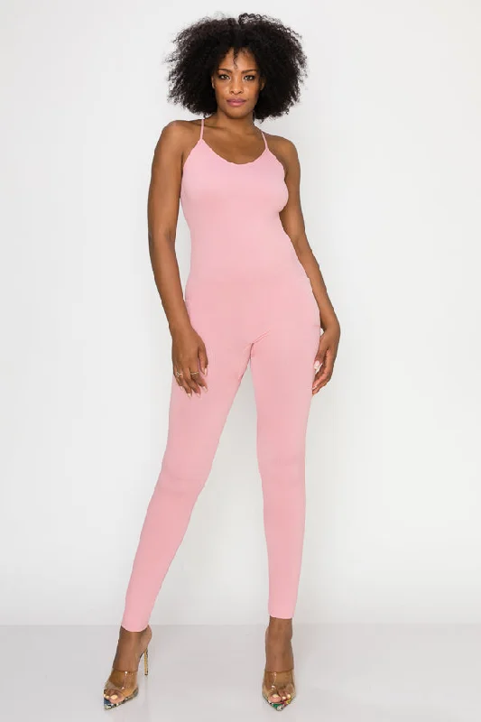 Solid Basic Jumpsuit-Mouve Earthy Women's Hemp - based