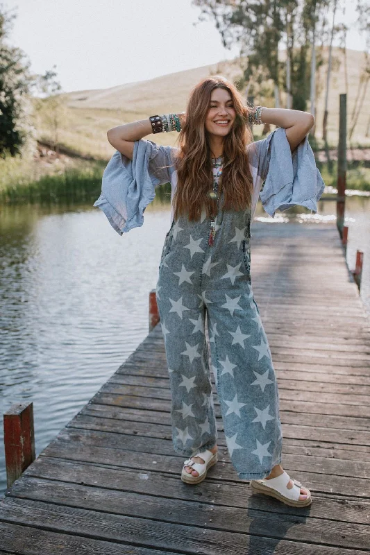 Starlight Printed Jumpsuit - Denim