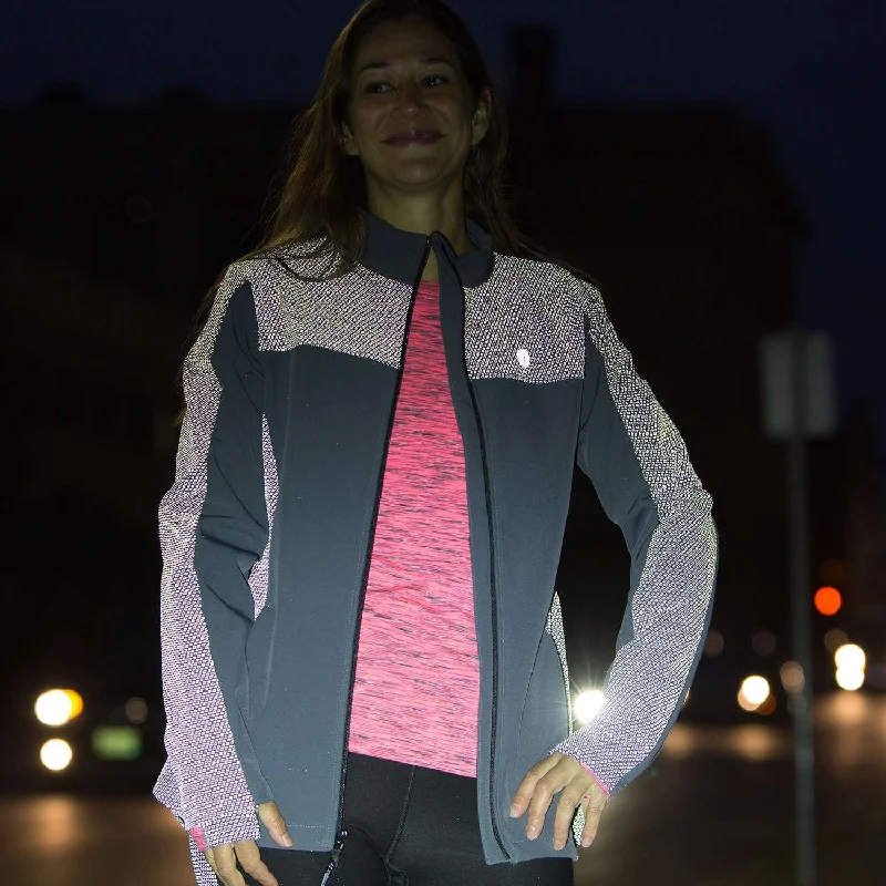 FINAL SALE: Tahoe Women's Performance Softshell Fleece Reflective Jacket in Graphite Compression FINAL SALE: Tahoe Women's Performance Softshell Fleece Reflective Jacket in Graphite Compression