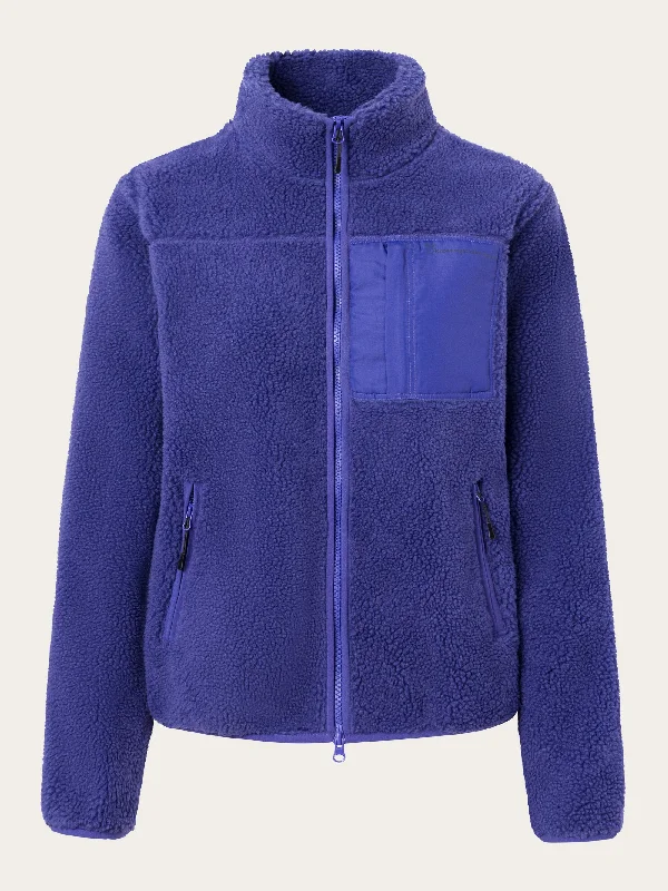 Teddy high neck zip jacket - Deep Purple Preppy Women's College