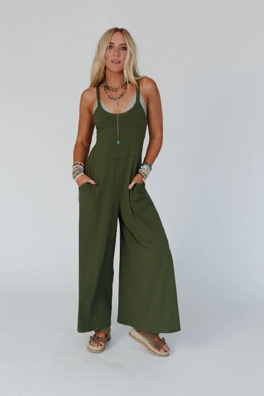 Wylder Wide Leg Jumpsuit - Olive