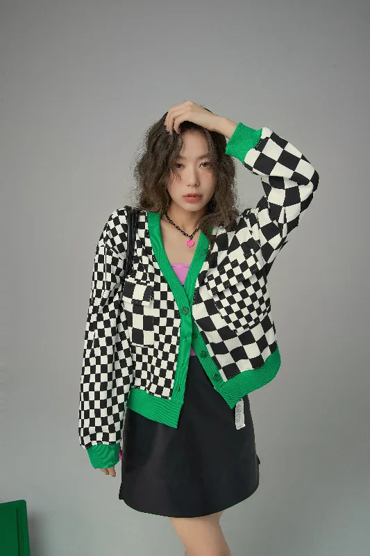 See The Bigger Picture Checkered Cardigan Country