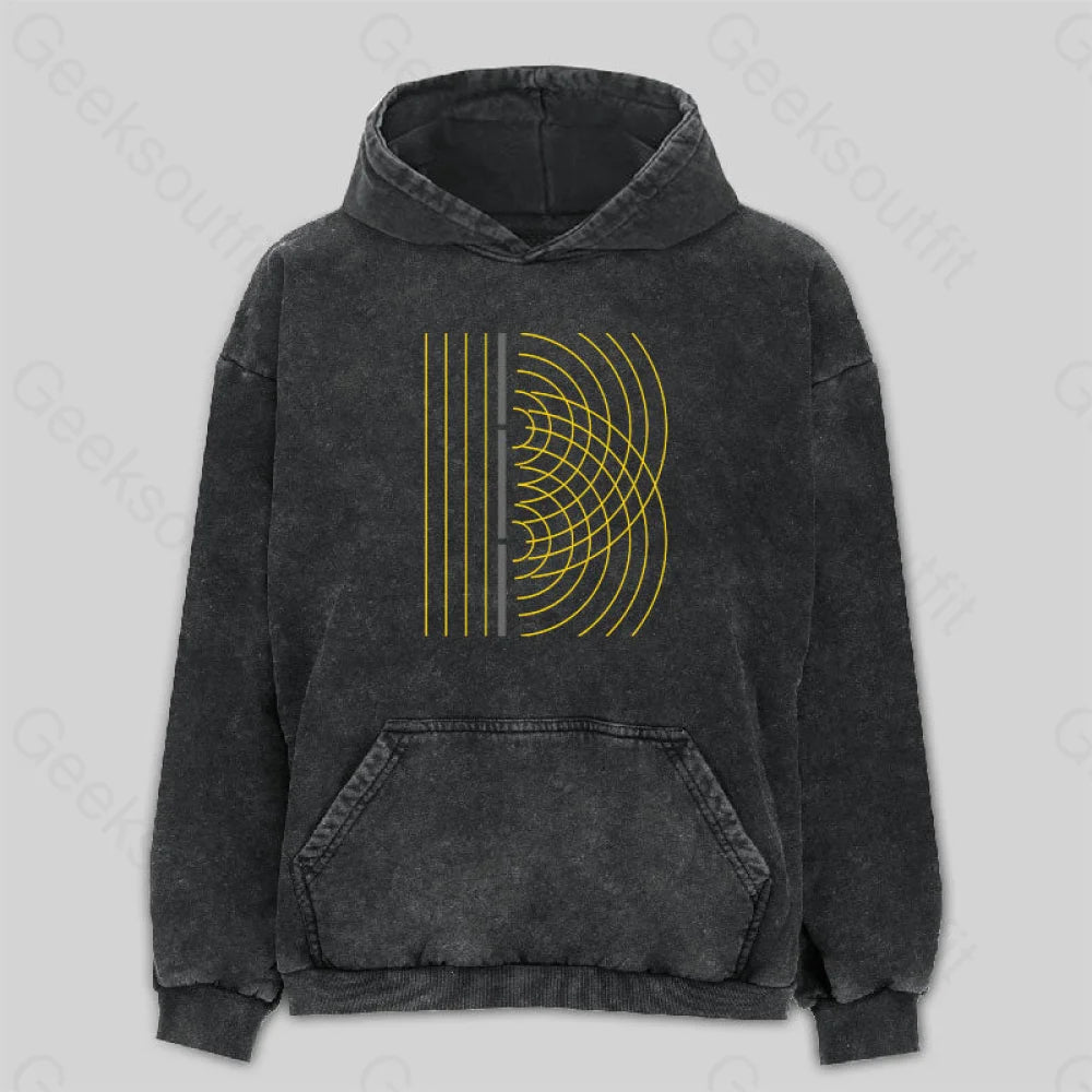 Double Slit Light Wave Particle Science Experiment Washed Hoodie Preppy Women's College Double Slit Light Wave Particle Science Experiment Washed Hoodie Preppy Women's College