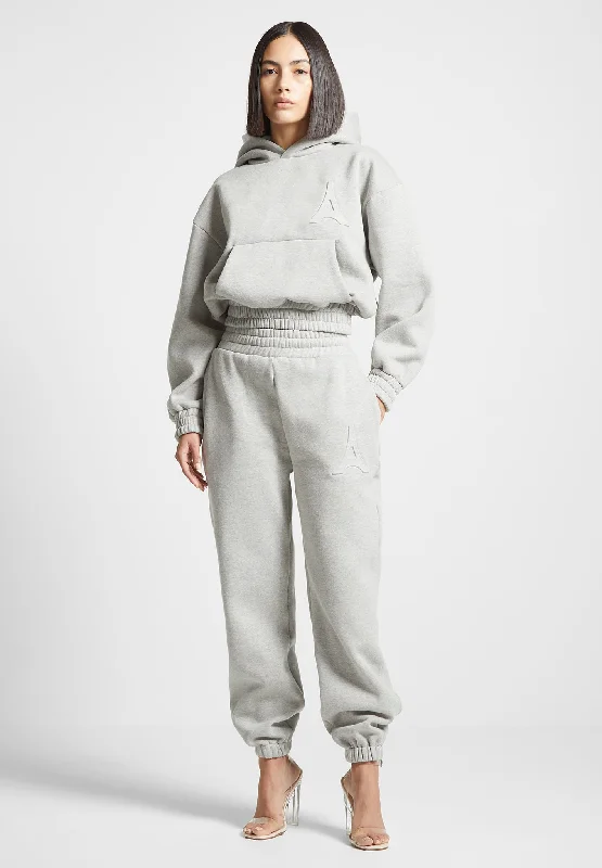Éternelle Eiffel Embossed Hoodie - Grey Edgy Women's Punk