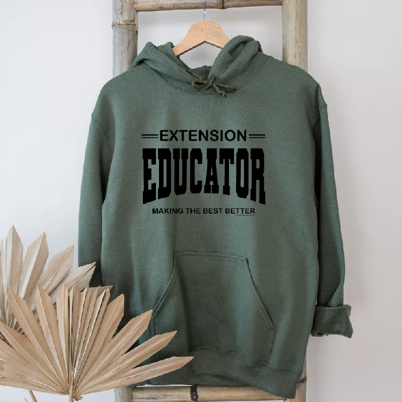 Extension Educator Making The Best Better BLACK INK Hoodie (S-3XL) Unisex - Multiple Colors! Feminine Women's Style Extension Educator Making The Best Better BLACK INK Hoodie (S-3XL) Unisex - Multiple Colors! Feminine Women's Style
