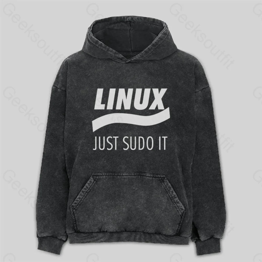 Linux Just Sudo It Washed Hoodie Laid - back Women's Vibe