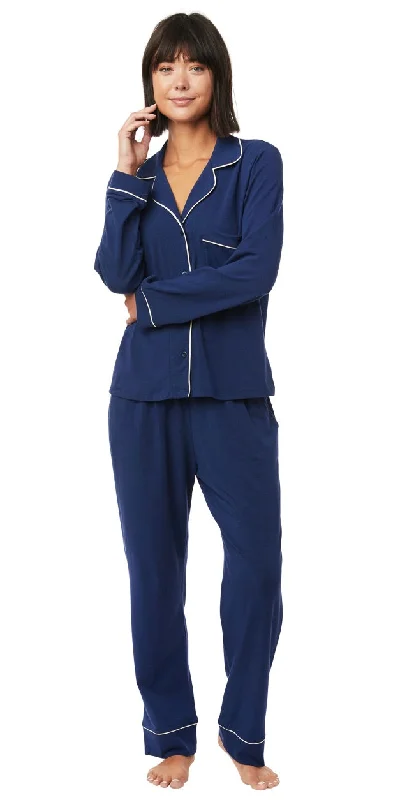Classic Knit Pajama Set - Navy Blue Artistic Women's Avant - 