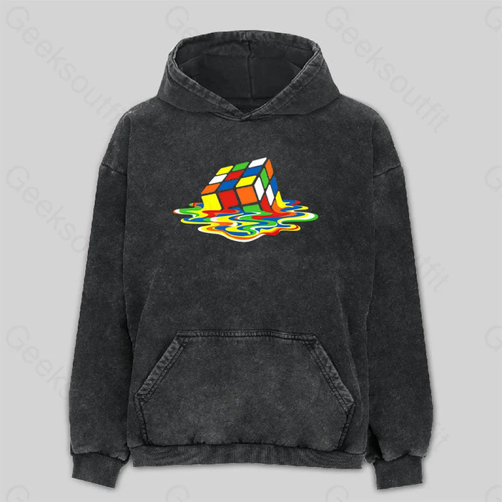 Magic Cube Colourful Washed Hoodie Youthful Women's Anime - inspired