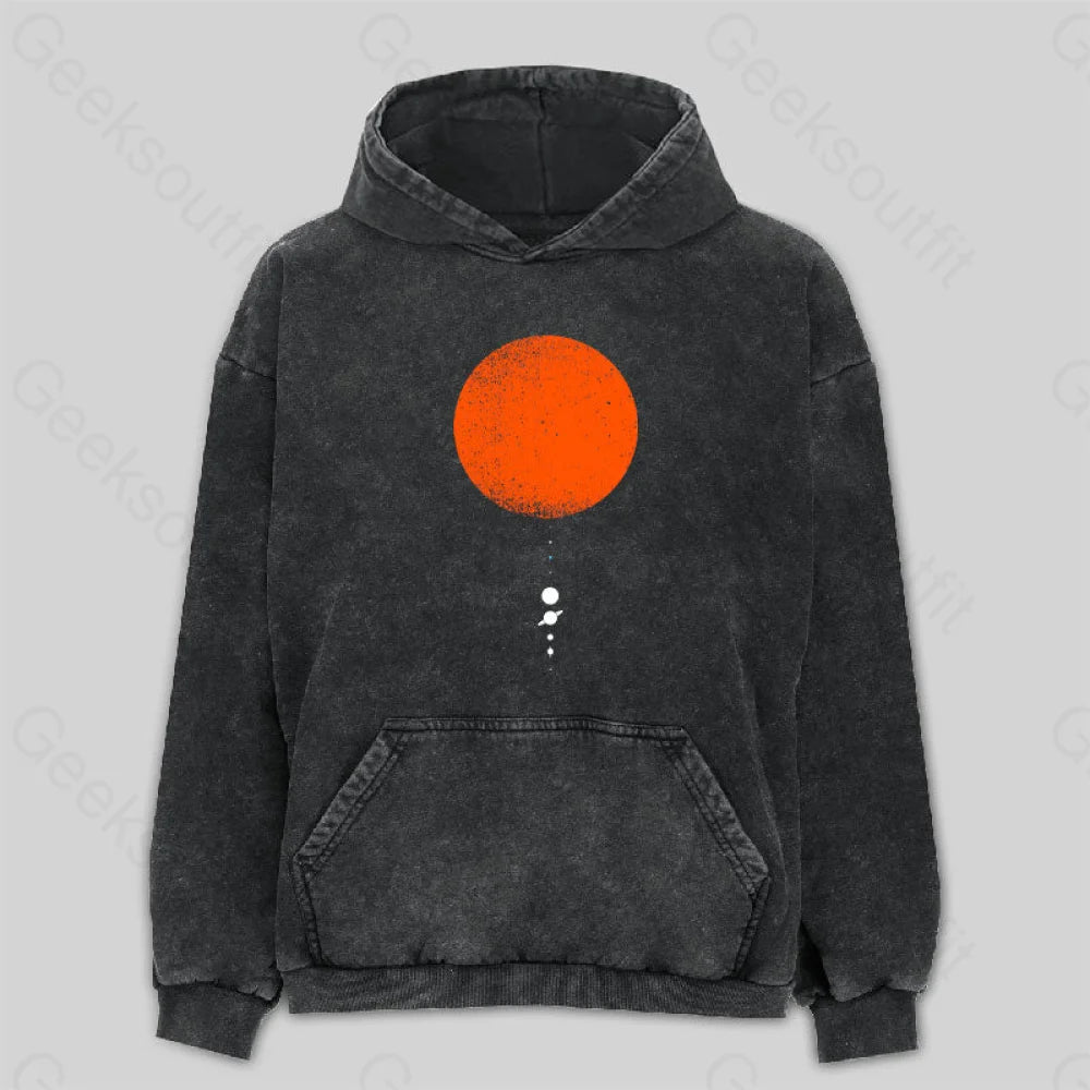 Minimal Solar System Washed Hoodie Refined Women's Classic 