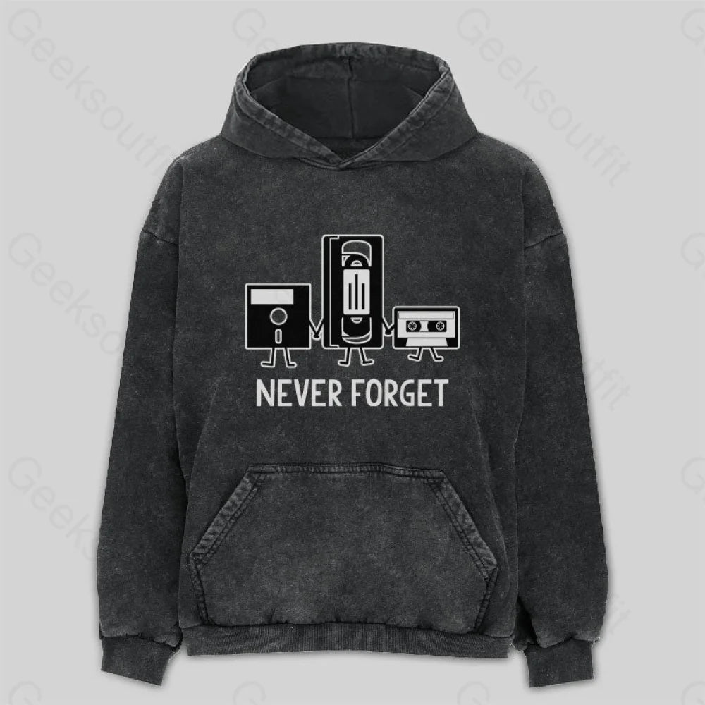 Never Forget Washed Hoodie Traditional Women's Wool