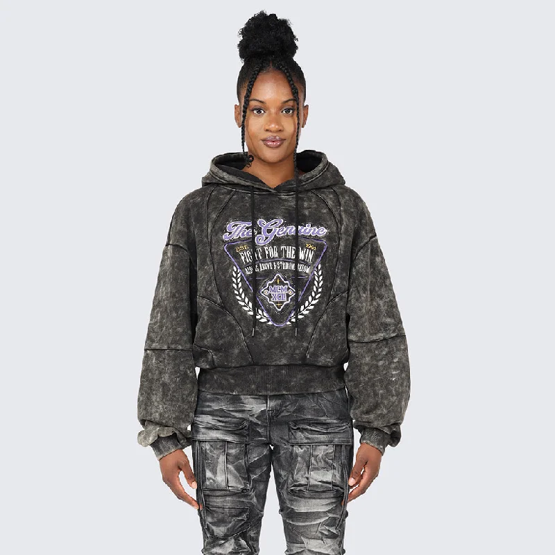 Oversized Pullover Hoodie - Graphite Practical Women's Quick - dry