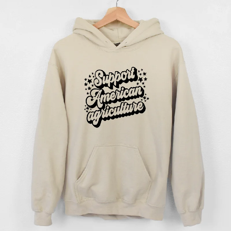 Retro Support American Agriculture Hoodie (S-3XL) Unisex - Multiple Colors! Relaxed Women's 