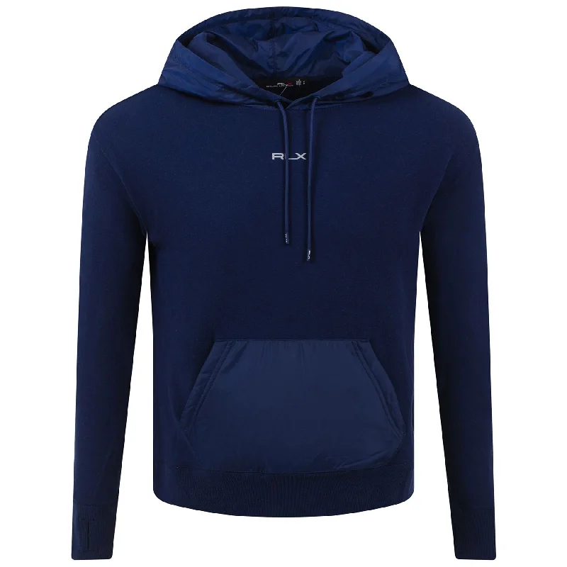 Womens RLX Logo Hybrid Jersey Hoodie French Havy - SS24 Dapper Women's Bow - adorned