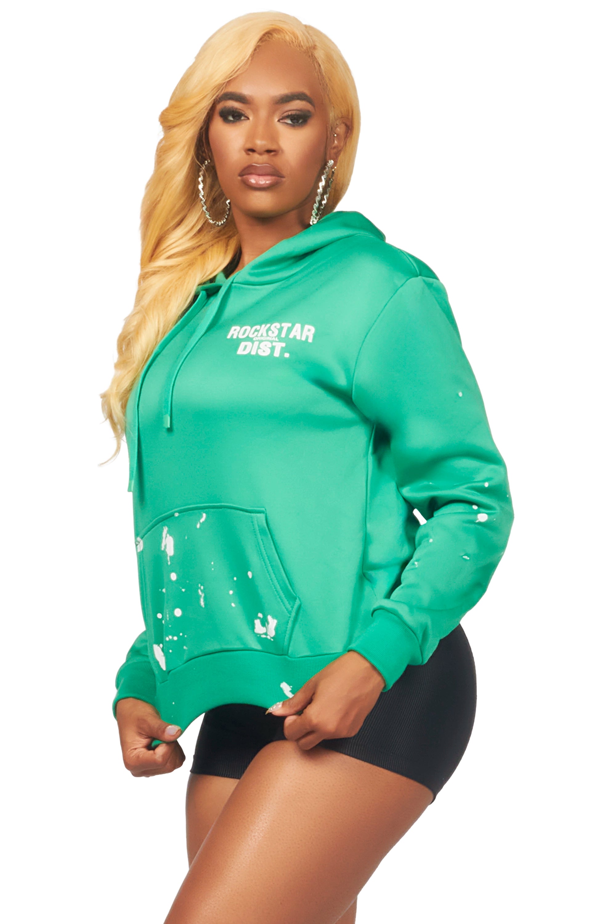 Nylia Green Oversized Hoodie Elegant Women's Formal 
