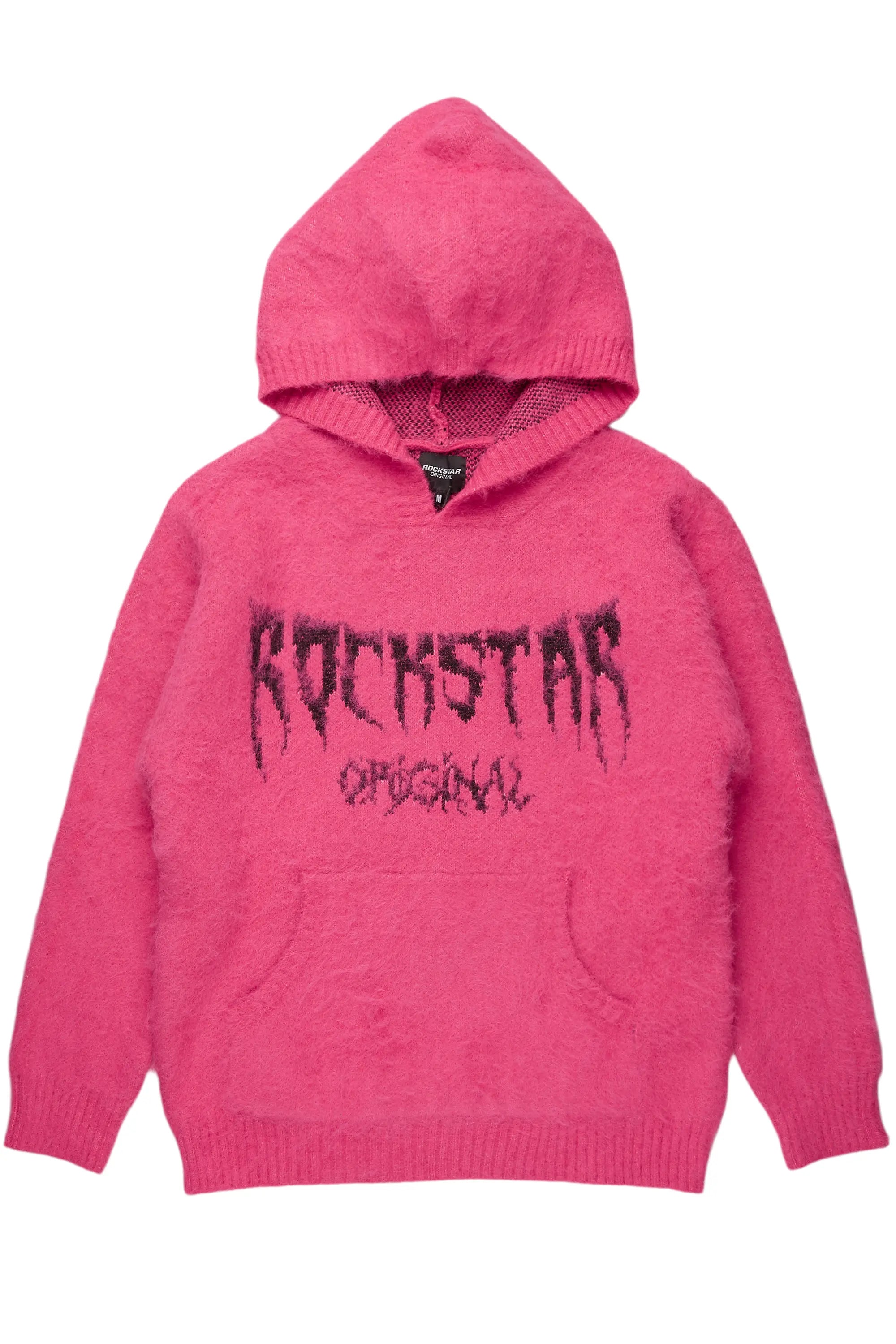 Andreas Pink Graphic Knit Hoodie British Gentlewoman Style