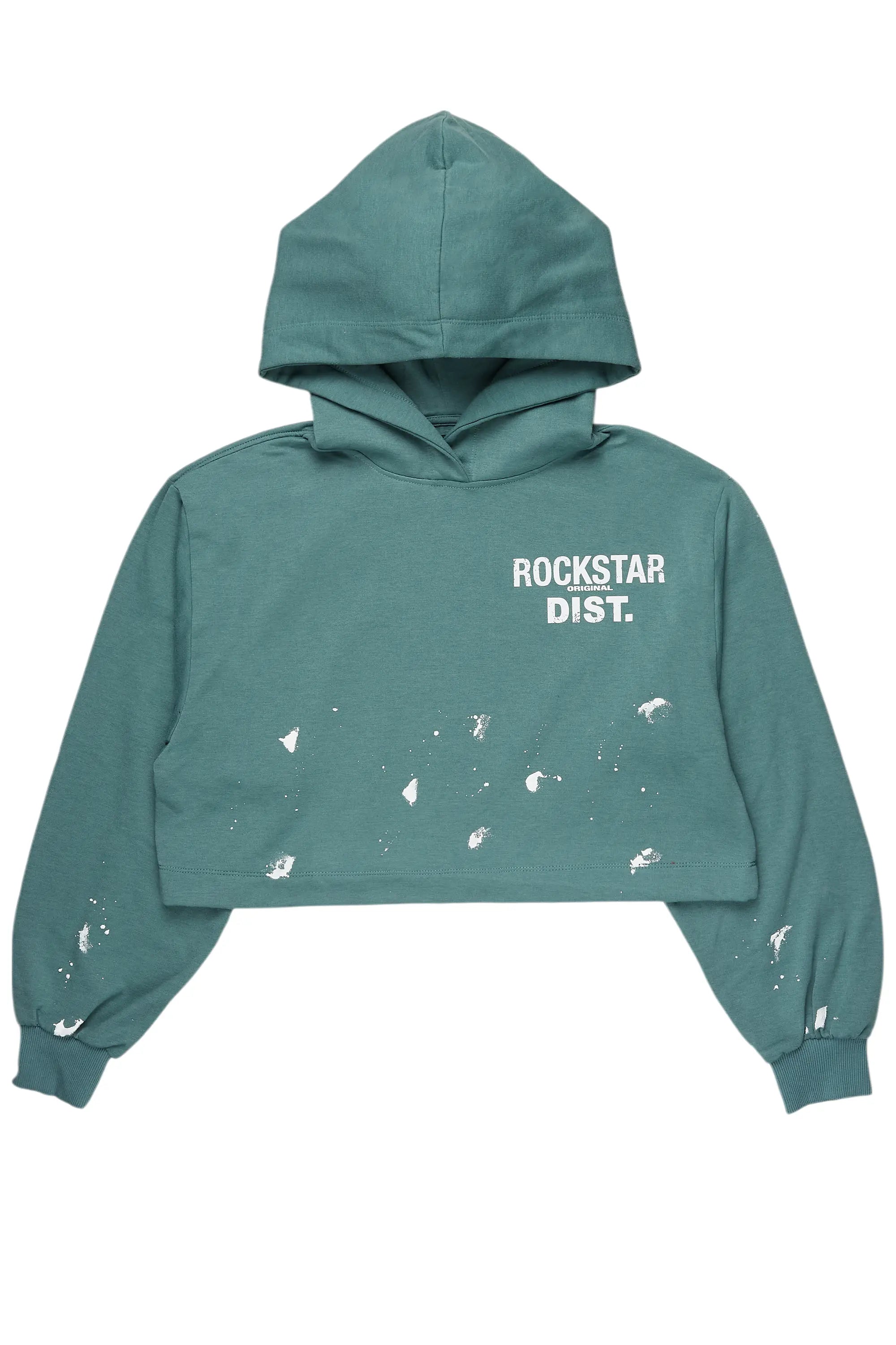 Jaleisha Sage Crop Hoodie Dynamic Women's Moto