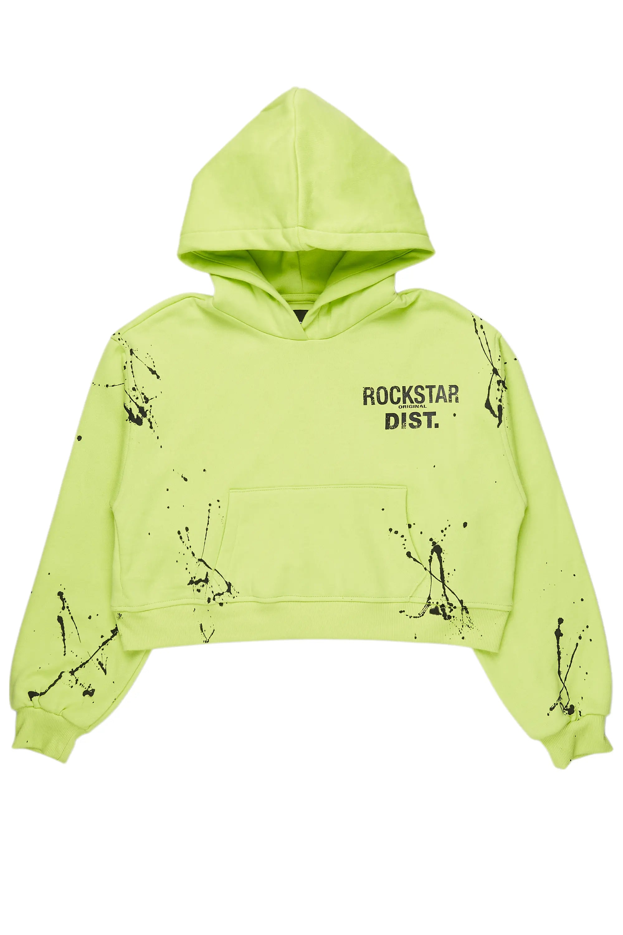 Jamica Neon Yellow Crop Hoodie Refined Women's Velvet