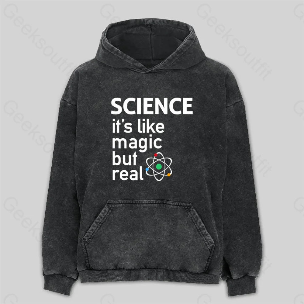 SCIENCE It's Like Magic, But Real Washed Hoodie Edgy Women's Punk