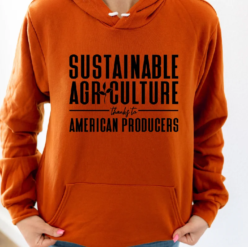 Sustainable Agriculture Thanks To American Producers Hoodie (S-3XL) Unisex - Multiple Colors! Disco Sustainable Agriculture Thanks To American Producers Hoodie (S-3XL) Unisex - Multiple Colors! Disco