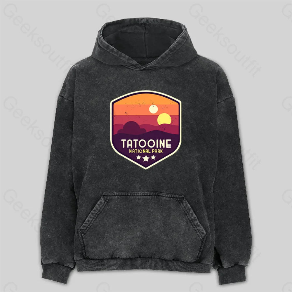 Tatooine National Park Emblem Washed Hoodie Casual Women's Japanese 