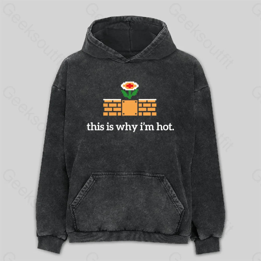 This Is Why I'm Hot Washed Hoodie Cool Women's Skate