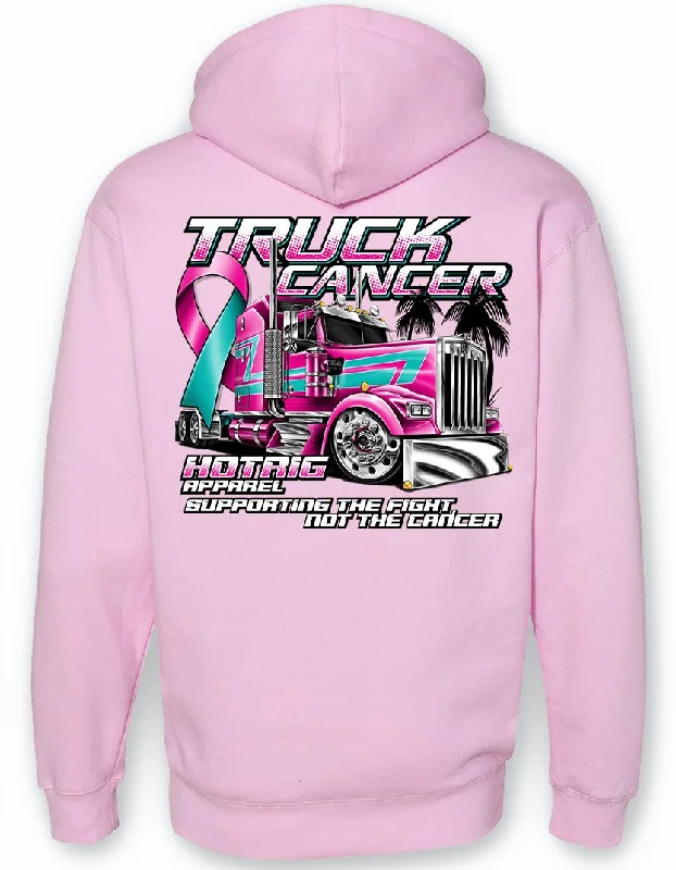 Truck Cancer Hoodie Sleek Women's Metallic