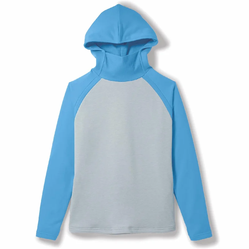 Womens Color Block Hoodie Blue/Grey Heather - AW23 Elegant Women's Formal 