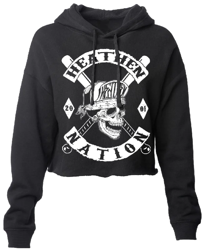 Women's Heathen Nation Crop Hoodie Athletic Women's High - 