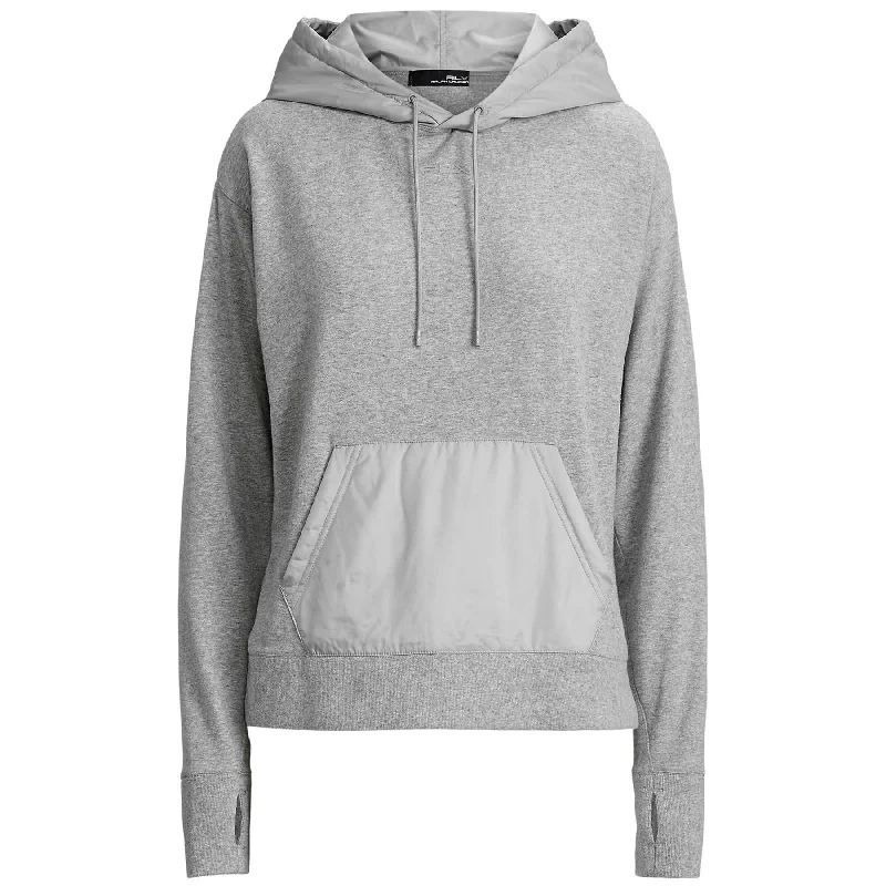 Womens Logo Hybrid Jersey Hoodie Light Grey Heather - SS24 Hip Women's Retro