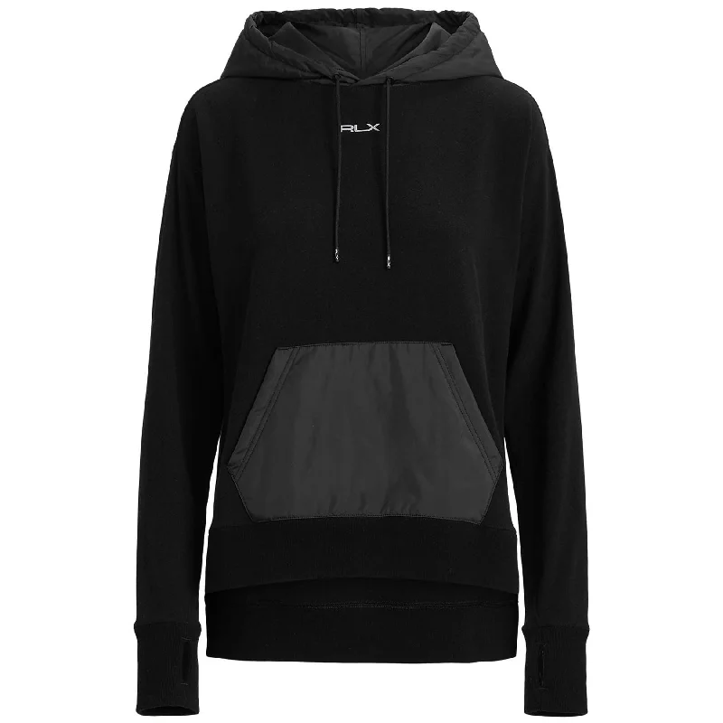 Womens Logo Hybrid Jersey Hoodie Polo Black - SS24 Earthy Women's Hemp - based