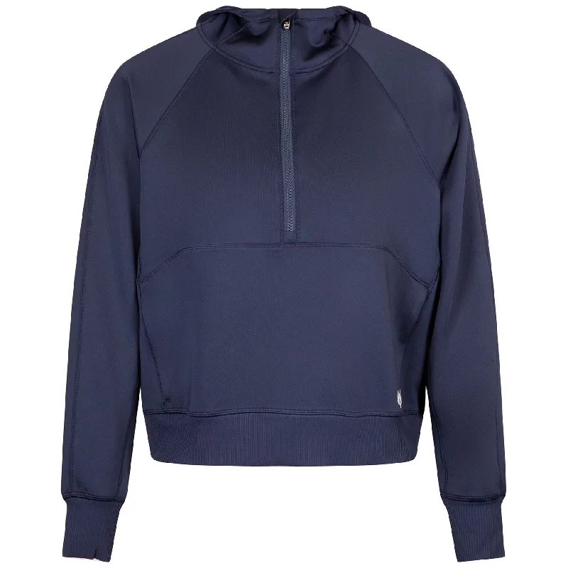 Womens Nash Half Zip Hoodie Maltese - SU24 Sleek Women's Metallic