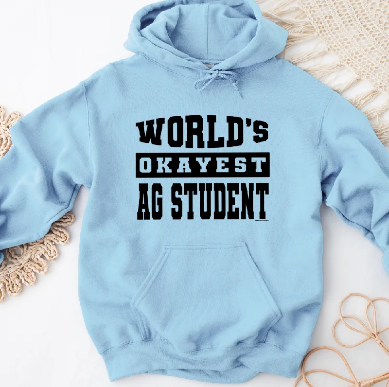 World's Okayest Ag Student Hoodie (S-3XL) Unisex - Multiple Colors! Gym
